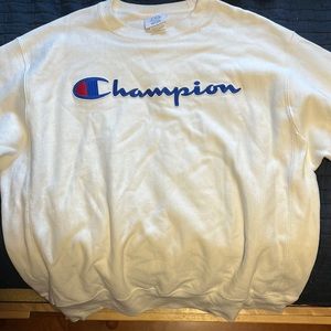 White Champion Crew Neck